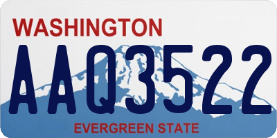 WA license plate AAQ3522