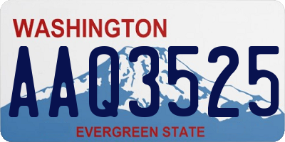 WA license plate AAQ3525