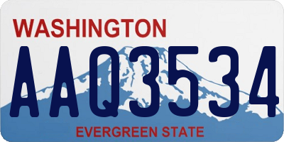 WA license plate AAQ3534