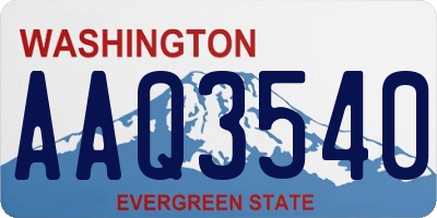 WA license plate AAQ3540