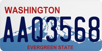 WA license plate AAQ3568