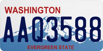 WA license plate AAQ3588