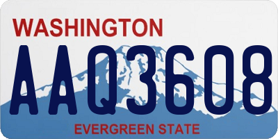 WA license plate AAQ3608