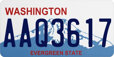WA license plate AAQ3617
