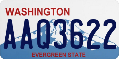 WA license plate AAQ3622