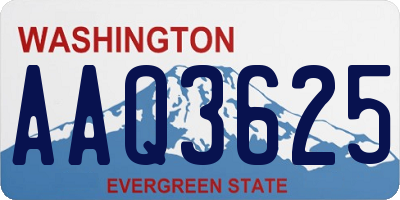 WA license plate AAQ3625