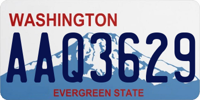 WA license plate AAQ3629