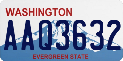 WA license plate AAQ3632