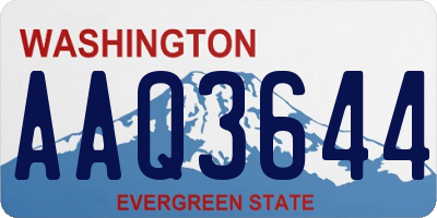 WA license plate AAQ3644