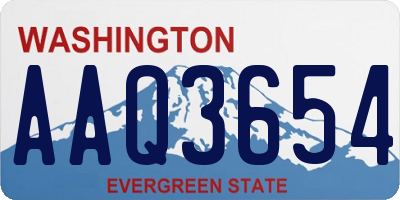 WA license plate AAQ3654