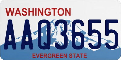 WA license plate AAQ3655