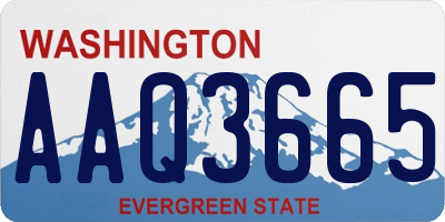 WA license plate AAQ3665