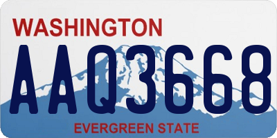 WA license plate AAQ3668