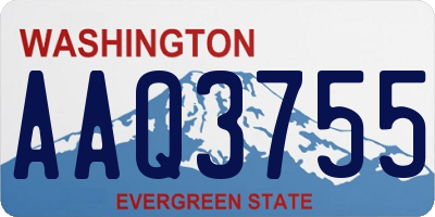 WA license plate AAQ3755