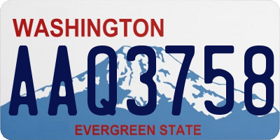WA license plate AAQ3758