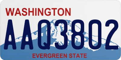 WA license plate AAQ3802