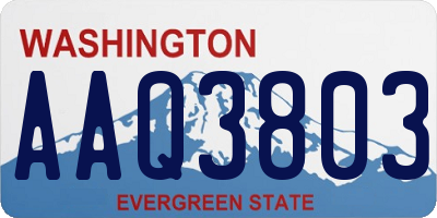 WA license plate AAQ3803