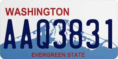 WA license plate AAQ3831