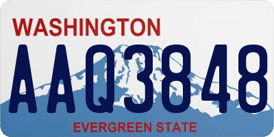 WA license plate AAQ3848