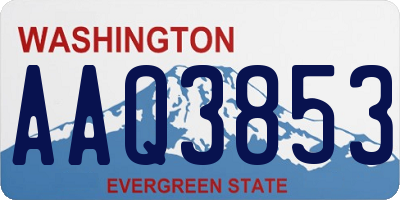 WA license plate AAQ3853