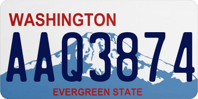 WA license plate AAQ3874
