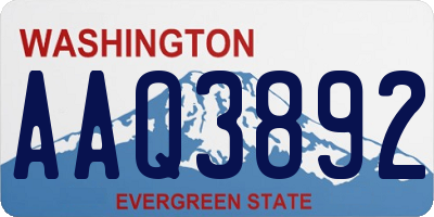 WA license plate AAQ3892