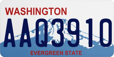 WA license plate AAQ3910