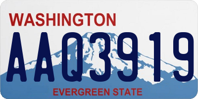 WA license plate AAQ3919