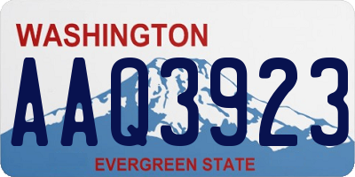 WA license plate AAQ3923