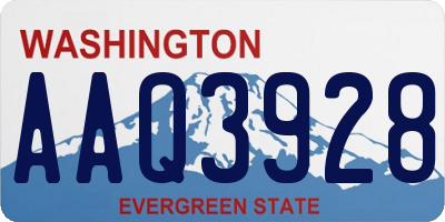 WA license plate AAQ3928