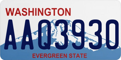 WA license plate AAQ3930