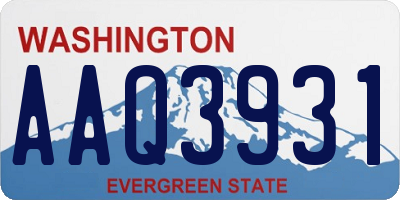 WA license plate AAQ3931