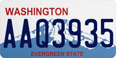 WA license plate AAQ3935