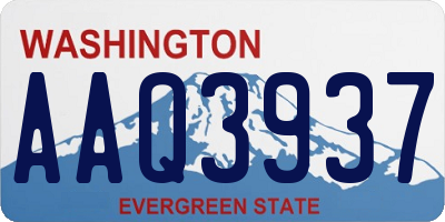 WA license plate AAQ3937