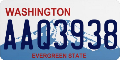 WA license plate AAQ3938
