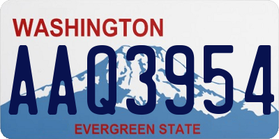 WA license plate AAQ3954