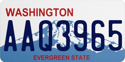 WA license plate AAQ3965