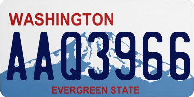 WA license plate AAQ3966