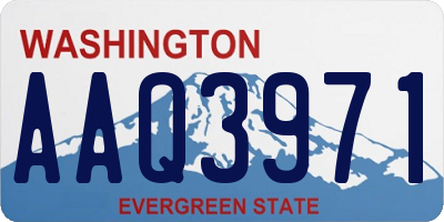 WA license plate AAQ3971
