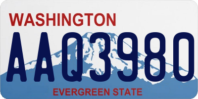 WA license plate AAQ3980