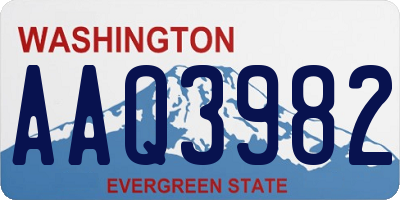 WA license plate AAQ3982
