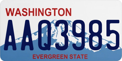 WA license plate AAQ3985