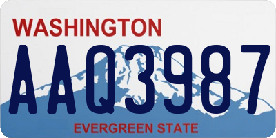WA license plate AAQ3987