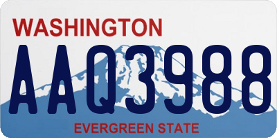 WA license plate AAQ3988