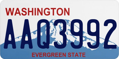 WA license plate AAQ3992