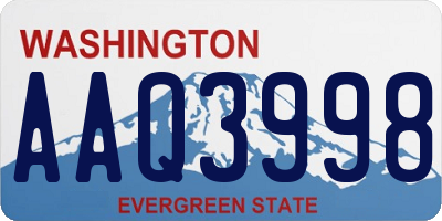 WA license plate AAQ3998