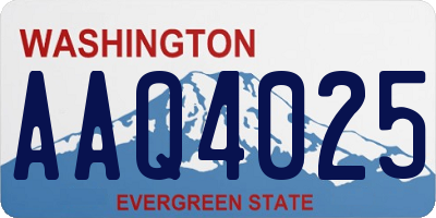 WA license plate AAQ4025