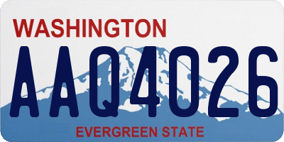 WA license plate AAQ4026