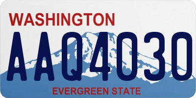 WA license plate AAQ4030