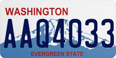 WA license plate AAQ4033